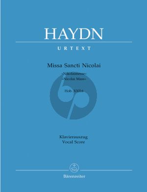 Haydn Missa Sancti Nicolai Hob. XXII:6 'Nicolai Mass' (Soli-Choir- Orch.) Vocal Score (Barenreiter-Urtext) (Olga Kroupova)