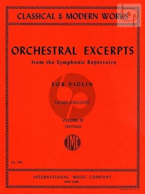 Orchestral Excerpts Vol.3 Violin