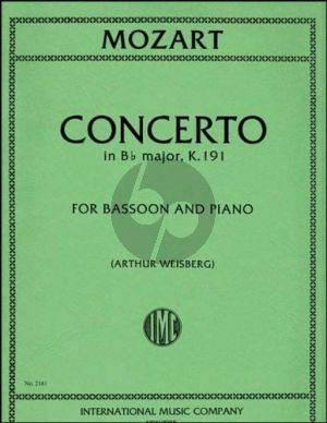 Mozart Concerto B-flat major KV 191Bassoon-Piano (Arthur Weisberg)