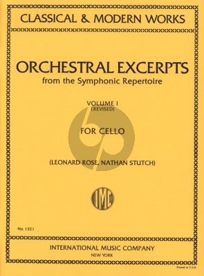 Album Orchestral Excerpts Vol.1 for Violoncello (edited by Leonard Rose and Nathan Stutch)