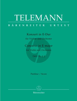 Telemann Konzert E-dur TWV 51: E 2 Violine-Orchester (Partitur) (Barenreiter-Urtext)