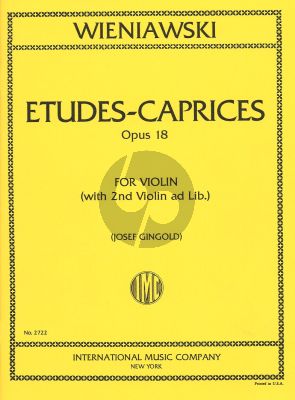 Wieniawski Etudes-Caprices Op.18 Violin (with 2nd violin) (Gingold)