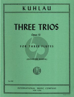Kuhlau 3 Trios Op. 13 3 Flutes (Parts) (edited by J.P.Rampal)