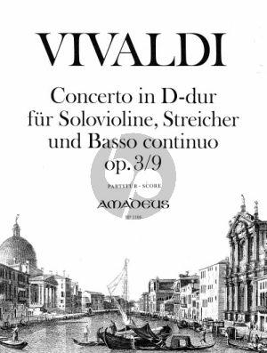 Vivaldi Konzert D-dur RV 230 (Op.3 No.9) Violine-Streicher-Bc (L'Estro Armonico) Partitur (Yvonne Morgan)