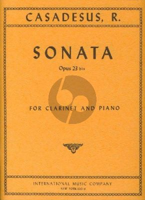 Casadesus Sonate Op. 23 bis Clarinet and Piano