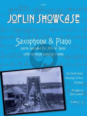 Joplin Showcase for Alto or Tenor Saxophone and Piano Book with Audio Online (Arranged by Mark Goddard) (Grades 3 - 5)