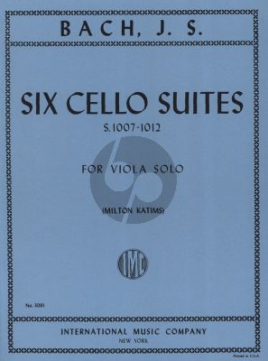 6 Cello Suites BWV 1007-1012 arranged for Viola