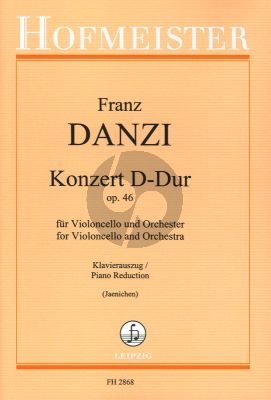 Danzi Konzert D-dur Op. 46 Violoncello und Orchester (Klavierauszug) (Sebastian Jaenichen)