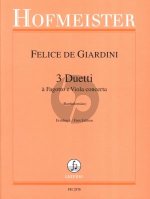 Giardini 3 Duetti Fagotto e Viola Concerta (Helge Bartholomaus) (Score/Parts)