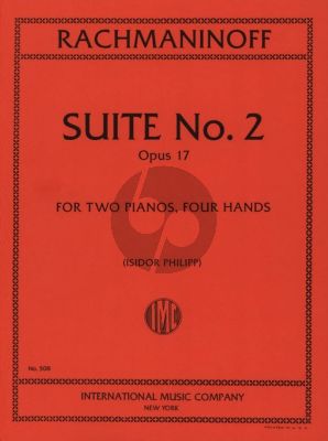 Rachmaninoff Suite No.2 Op.17 for 2 Pianos (2 Performance Copies included) (Edited by Isidor Philipp)