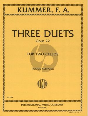 Kummer 3 Duets Op.22 for 2 Violoncellos (Edited by Julius Klengel)