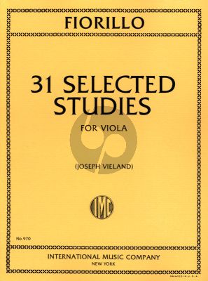 Fiorillo 31 Selected Studies for Viola (Joseph Vieland)