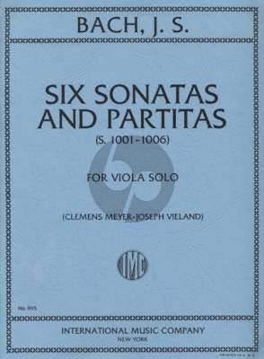 6 Sonatas and Partitas BWV 1001 - 1006) for Viola Solo