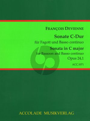 Devienne 6 Sonaten Op.24 No.1 C-dur Fagott-Bc (Jörg Dähler)