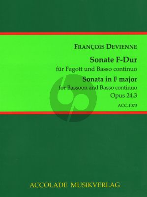 Devienne 6 Sonaten Op.24 No.3 F-dur Fagott-Bc (Jörg Dähler)