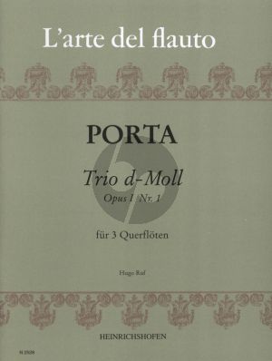Porta Trio d-Moll Op.1 No.1 fur 3 Floten Partitur und Stimmen (Herausgegeben von Hugo Ruf)