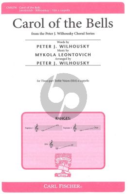 Leontovich Carol of the Bells SSA-Piano (for rehearsal only) (arr. Peter J. Wilhousky)