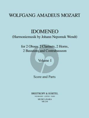 Mozart Idomeneo KV 366 Vol. 1 2 Ob- 2 Clar- 2 Hrns- 2 Bsns and Contrabsn (Score/Parts) (J.N. Wendt)