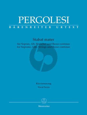 Pergolesi Stabat Mater Soprano-Alto Voice-Strings-Bc Vocal Score (lat.) (edited by Malcolm Bruno)