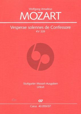 Mozart Vesperae Sonennes de Confessore KV 339 Studienpartitur (Wolfgang Horn)