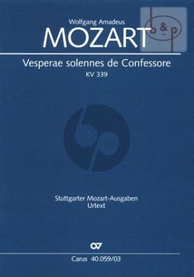 Mozart Vesperae Solennis de Confessore KV 339 (Soli-Choir-Orch.-Organ) (Vocal Score)