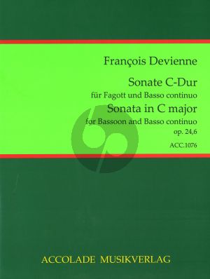 Devienne 6 Sonaten Op.24 No.6 C-dur Fagott-Bc (Jörg Dähler)