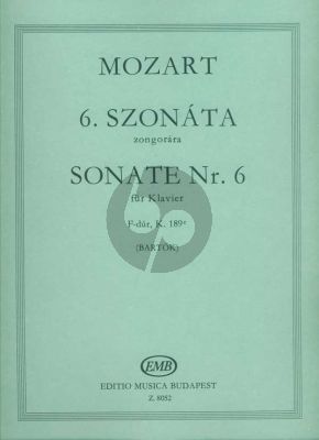 Mozart Sonata F-major KV 189E Piano solo (edited by Bela Bartok)