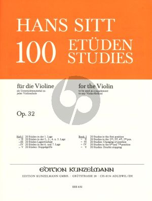 Sitt 100 Etuden Op.32 Vol.1 Violine (20 Etuden in der 1. Lage)