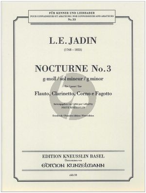 Jadin Nocturne No.3 g-moll fur Flote, Klarinette, Horn und Fagott Stimmen