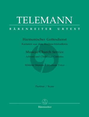 Telemann Harmonischer Gottesdienst (Weihnachtsfestkreis) (Medium Voice-Instruments-Bc) Score/Parts (Barenreiter)