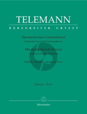 Telemann Harmonischer Gottesdienst (Lent and Easter Cantatas) (Medium Voice-Melodic Instr.-Bc) (Score/Parts) (Barenreiter-Urtext)