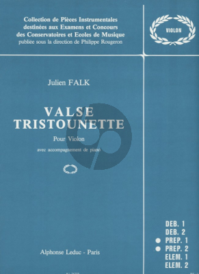 Falk Valse Tristounette Violon-Piano