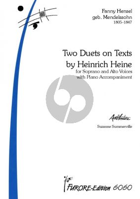 Hensel 3 Duette auf Texte von Hwinrich Heine fur Sopran- und Altstimme mit Klavier (Herausgeber Suzanne Summerville)