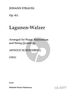 Strauss  Lagunen-Walzer Op.411 Piano-Harmonium-String Quartet Score (arranged by Arnold Schoenberg)