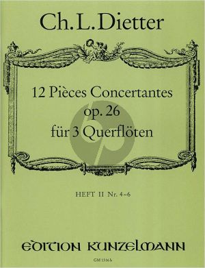 Dietter 12 Pieces Concertantes Op.26 Vol.2 3 Flöten (Part./Stimmen) (Ingo Gronefeld)