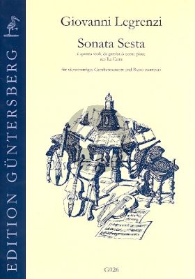 Legrenzi Sonata Sesta (from La Cetra) (4 Viola da Gambas) (Score/Parts) (both high and low version) (edited by von Zadow)