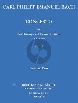 Bach Concerto a minor WQ 166 Flute-Strings and Bc (Score/Parts) (edited by Ulrich Leisinger)