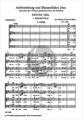 Bach Auferstehung und Himmelfahrt Jesu WQ 240 Soli-Choir-Orch. Choral Score (Gabor Darvas)