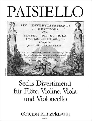 Paisello 6 Divertimenti for Flute and 3 Strings Parts (Edited by Bernhard Pauler)