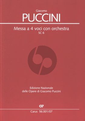 Puccini Messa a 4 Voci SC6 (Messa di Gloria) for Soli, Choir and Orchestra Study Score (edited by Dieter Schickling) (Latin)