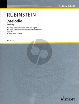 Rubinstein Melodie F-Dur Op.3 No.1 Blaserquintett Fl-Ob-Klar-Hrn-Fag (Score/Parts) (Linckelmann-Birtel) (grade 2 - 3)