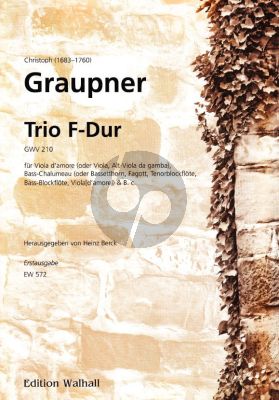 Graupner Trio F-major GWV 210 Viola d'amore [Viola]- Bass-Chalumeau [Basset-Horn/Bassoon)-Bc (Score/Parts) (Heinz Berck) (First Ed.)