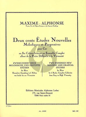 Alphonse 200 Etudes NouvellesMelodiques Vol. 5 pour Cor (20 Etudes tres Difficiles)