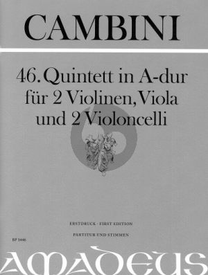 Cambini Quintet No.46 A-major 2 Violins-Viola-2 Violoncellos (Score/Parts) (Bernhard Pauler)