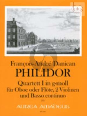 Quartet No.1 g-minor (Oboe[Fl.]- 2 Vi.-Bc) (Score/Parts)