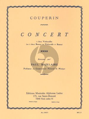 Couperin Concert (Duo G-major) 2 Violoncellos ou 2 Bassons