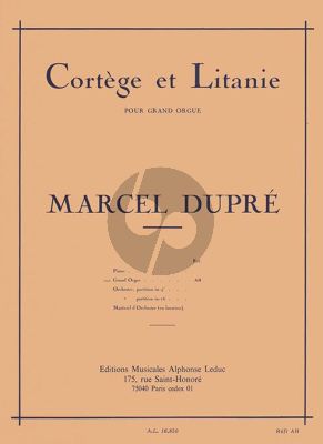 Dupre Cortege et Litanie Op.19 No.2 Orgue