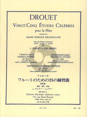 Drouet 25 Etudes Celebres Flute (edited by Jan Merry and L.Fleury)