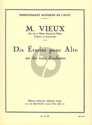 Vieux 10 Etudes sur des traits d'Orchestre Alto