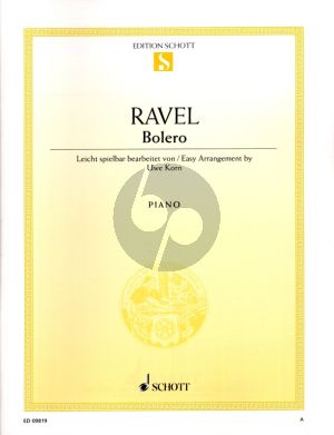 Ravel Bolero C-dur Klavier (leicht spielbar gesetzt von Uwe Korn)